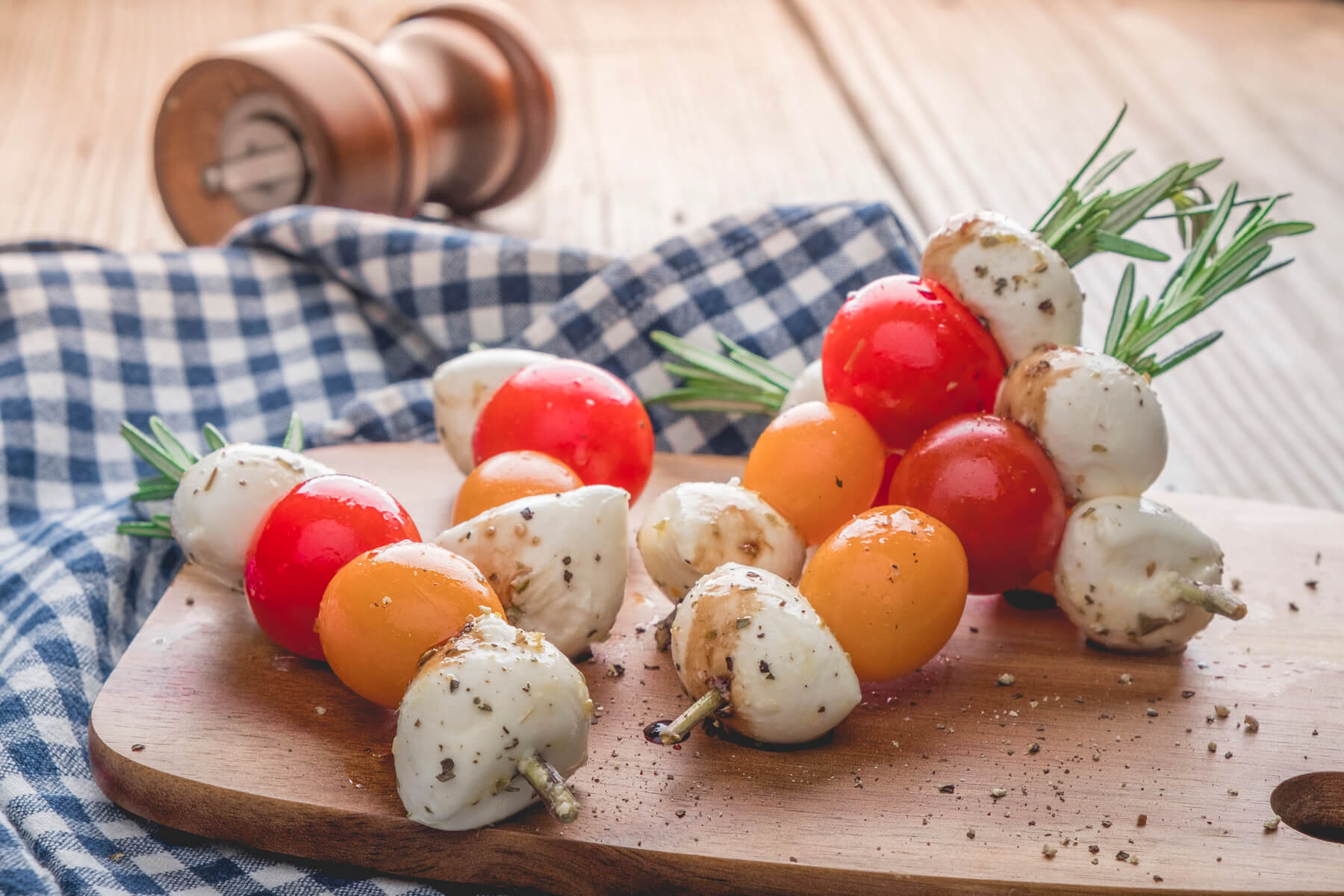 A healthy party hit that tastes as good as it looks! These Cherry Tomato skewers are a quick and easy way to spruce up any get together.