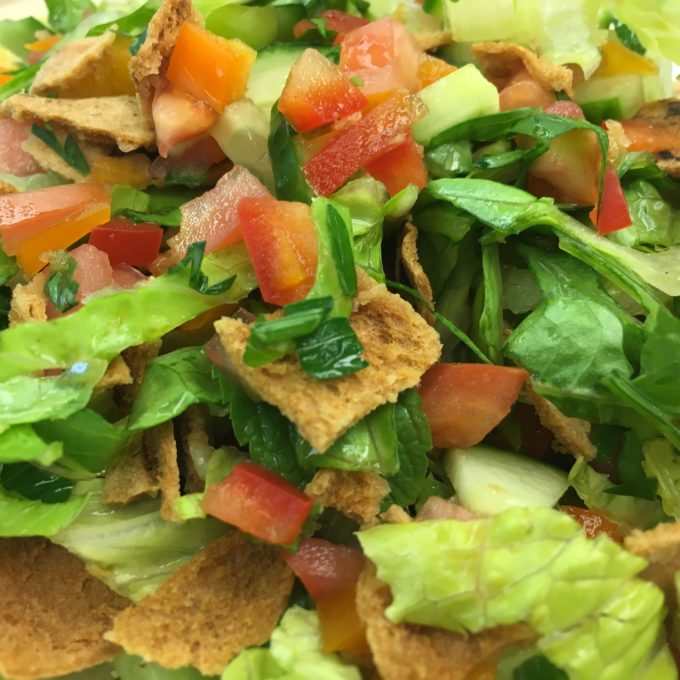 NatureFresh™'s Cucumber Fattoush Salad tastes amazing, with Middle Eastern flavors and a fresh and crunchy twist! A light, but satisfying salad!