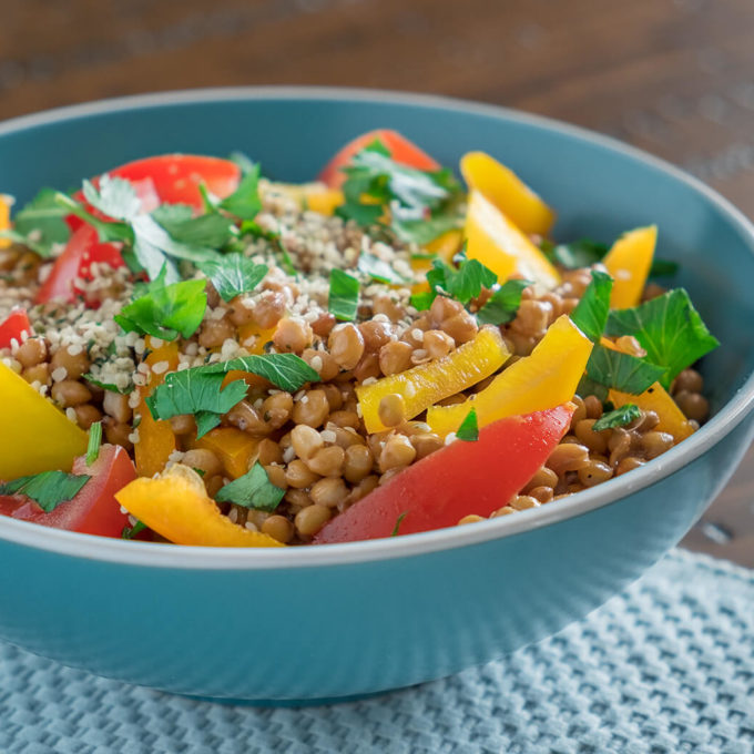 Power up your day with this Bell Pepper Protein Bowl! Designed for any occasion and chalk full of bright colors and a hearty crunch, this dish screams clean eating. Dig in!
