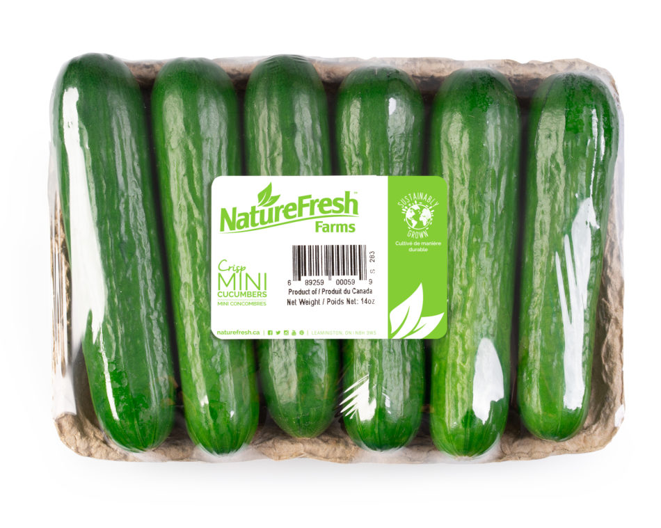 Mini Cucumber pack with compostable tray