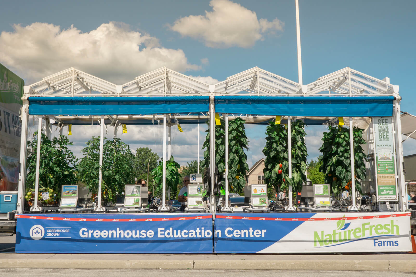 Front view of greenhouse education center