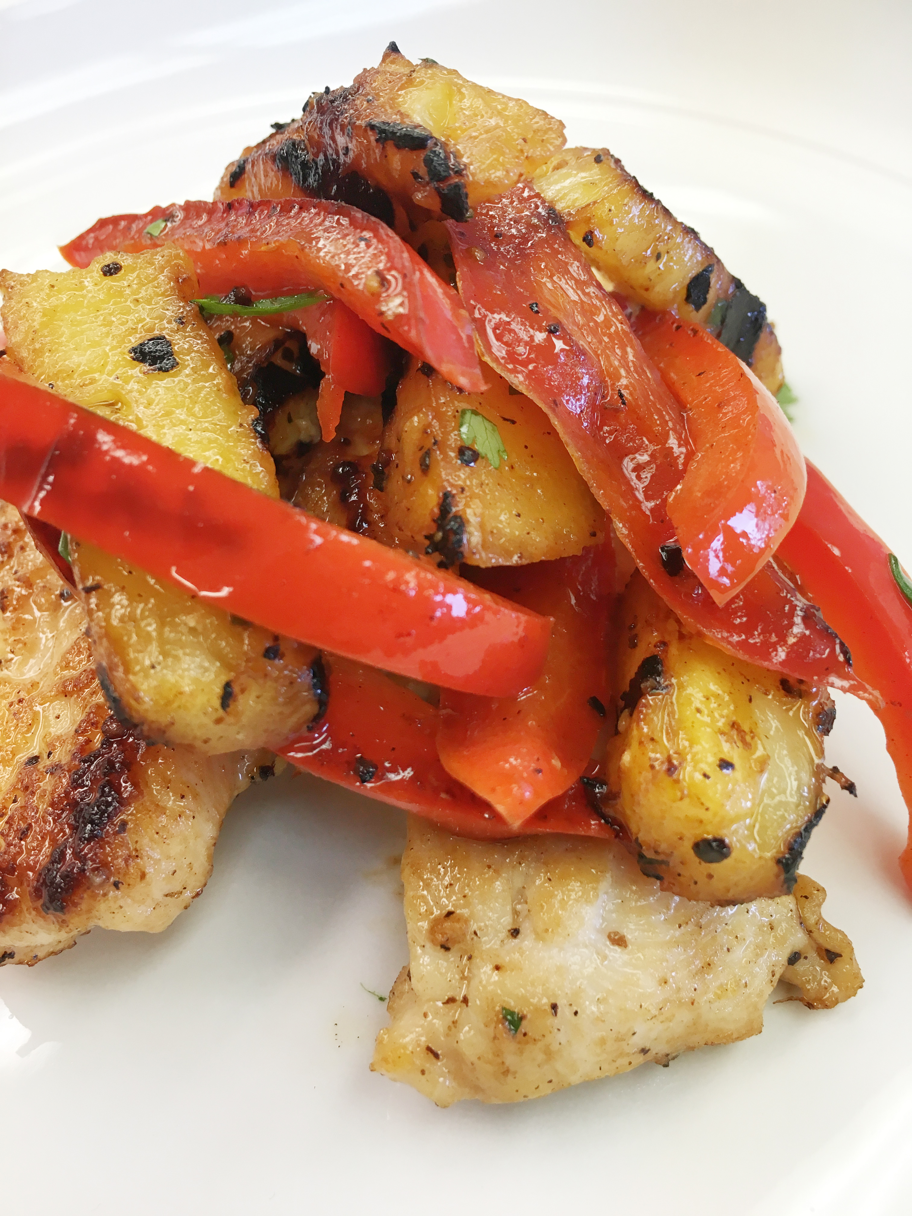 Savoury chicken, with sweet bell peppers & pineapples - these flavors meld together perfectly.