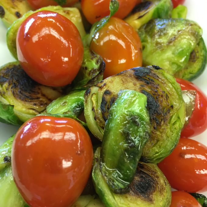 The charred, earthy flavors of the sprouts combined with the sweet, tender flavors of the NatureFresh™ Grape Tomatoes with this side dish is a keeper!
