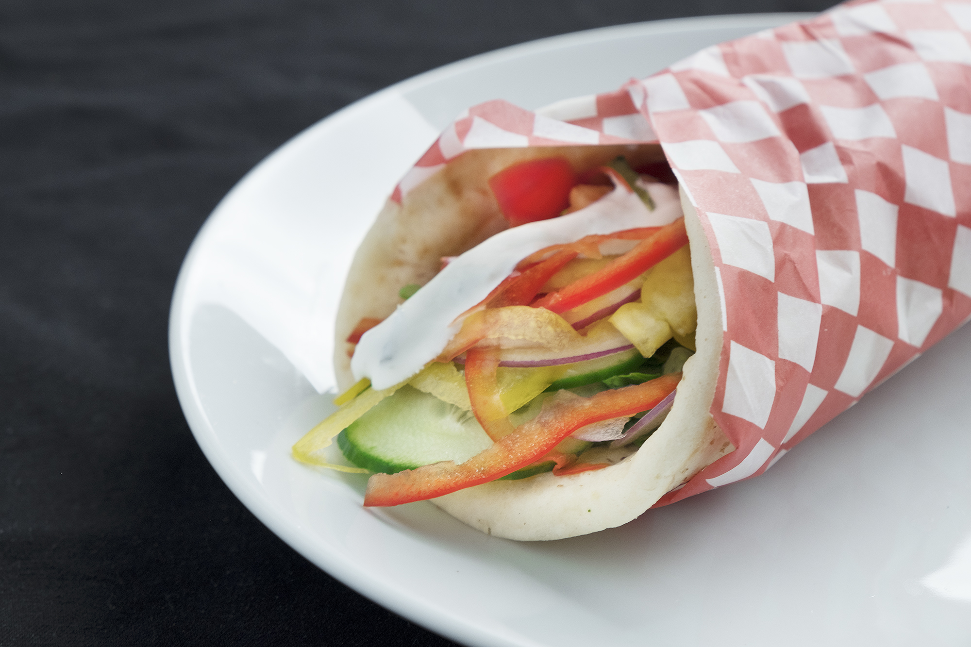 A vegetarian take on a delish Greek delicacy. This gyro makes the perfect lunch time companion; forget take-out.