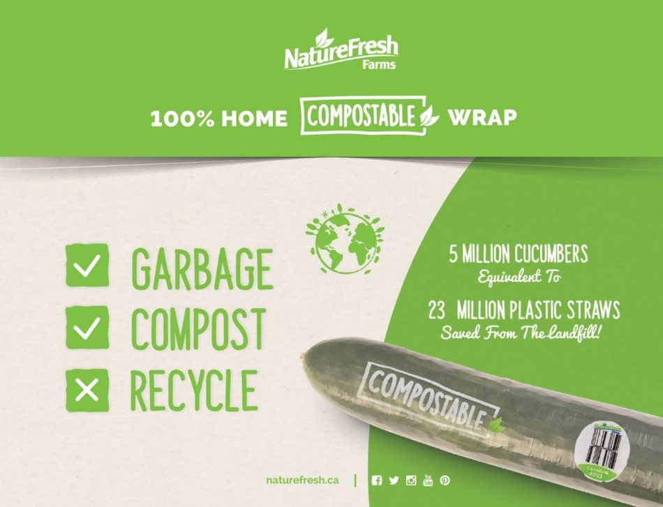 New Nature Fresh Farms Compostable Cucumber Wrap