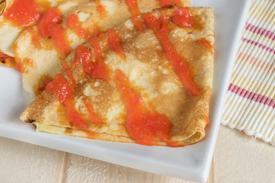 Red Bell Pepper Coulis Crepe