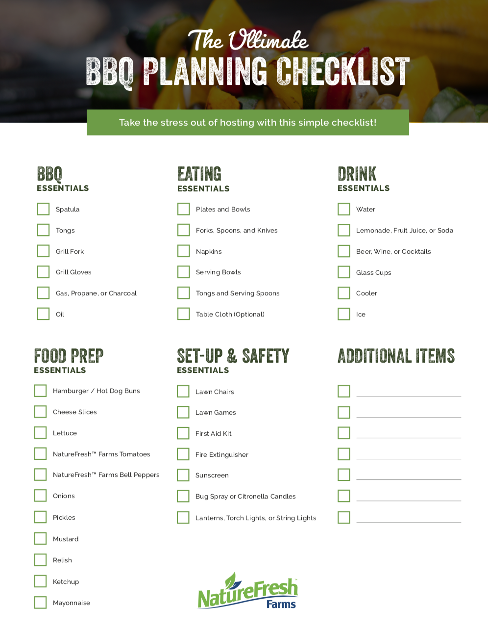 BBQ party essentials checklist, BBQ food ideas, homemaking